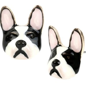 New, Betsey Johnson, Boston terrier earings